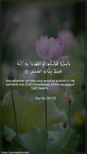 Al-Mulk Ayah 13 - Arabic + English wallpaper