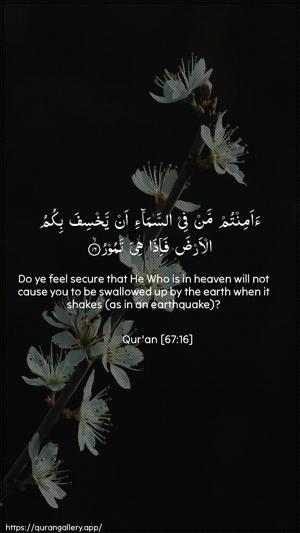 Al-Mulk Ayah 16 - Arabic + English wallpaper