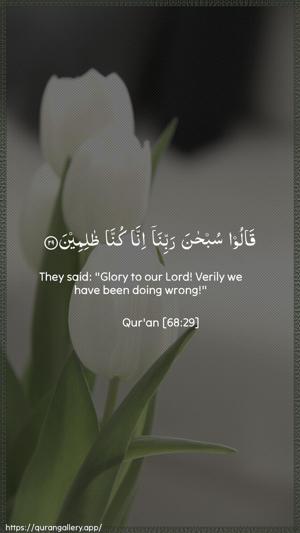Al-Qalam Ayah 29 - Arabic + English wallpaper