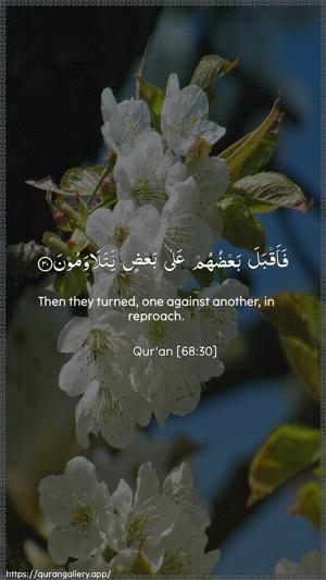 Al-Qalam Ayah 30 - Arabic + English wallpaper
