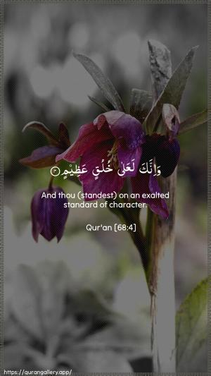 Al-Qalam Ayah 4 - Arabic + English wallpaper
