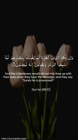Al-Qalam Ayah 51 - Arabic + English wallpaper