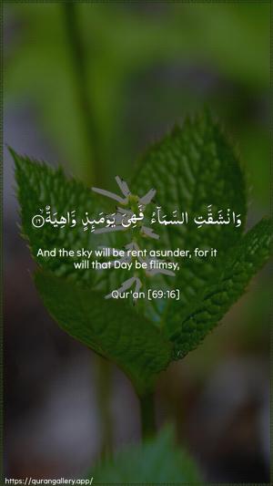 Al-Haaqqa Ayah 16 - Arabic + English wallpaper