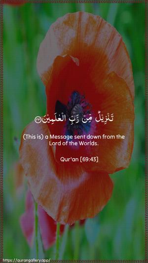 Al-Haaqqa Ayah 43 - Arabic + English wallpaper