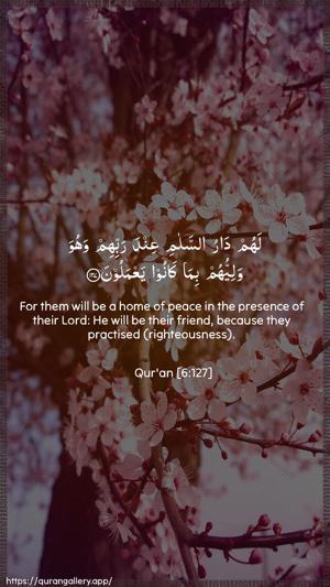 Al-An"aam Ayah 127 - Arabic + English wallpaper