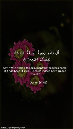 Al-An"aam Ayah 149 - Arabic + English wallpaper