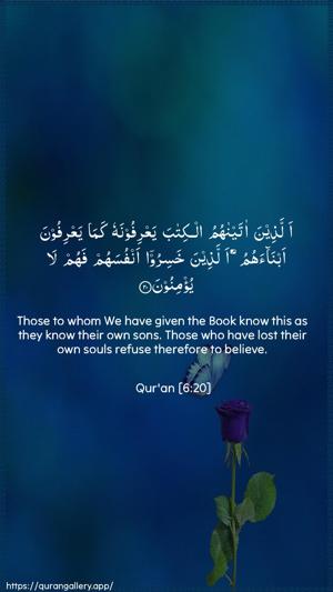 Al-An"aam Ayah 20 - Arabic + English wallpaper