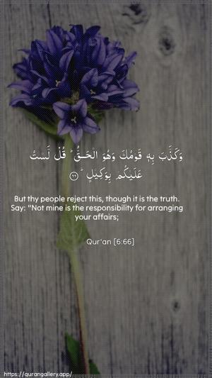 Al-An"aam Ayah 66 - Arabic + English wallpaper