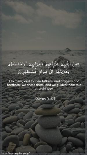 Al-An"aam Ayah 87 - Arabic + English wallpaper