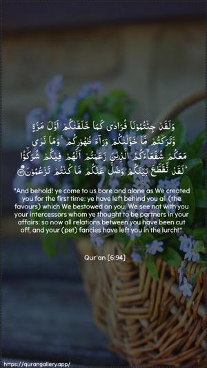 Al-An"aam Ayah 94 - Arabic + English wallpaper