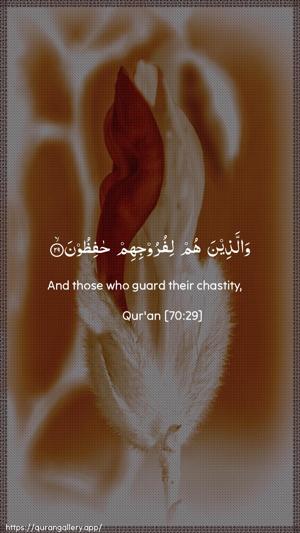 Al-Ma"aarij Ayah 29 - Arabic + English wallpaper