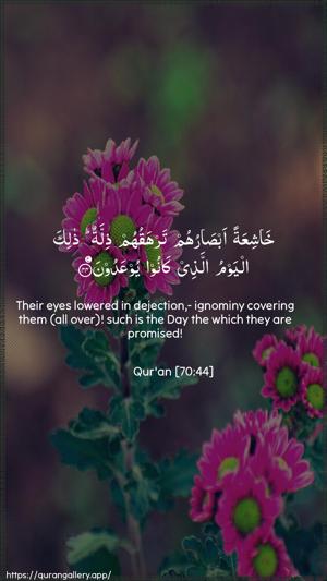 Al-Ma"aarij Ayah 44 - Arabic + English wallpaper