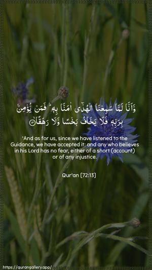 Al-Jinn Ayah 13 - Arabic + English wallpaper