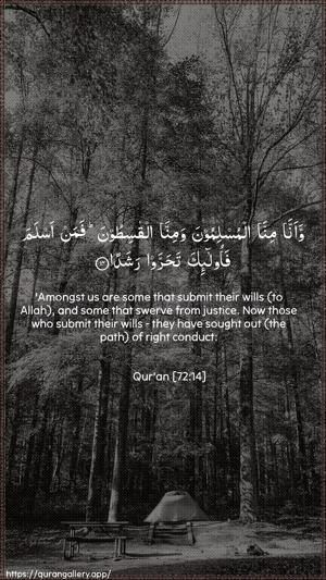 Al-Jinn Ayah 14 - Arabic + English wallpaper