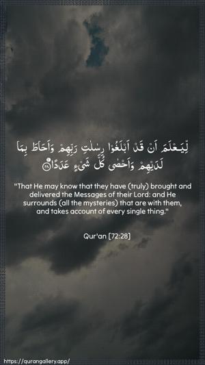 Al-Jinn Ayah 28 - Arabic + English wallpaper