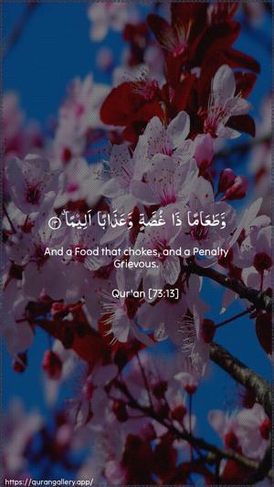 Al-Muzzammil Ayah 13 - Arabic + English wallpaper