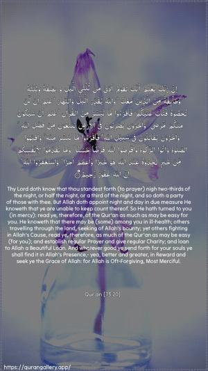 Al-Muzzammil Ayah 20 - Arabic + English wallpaper