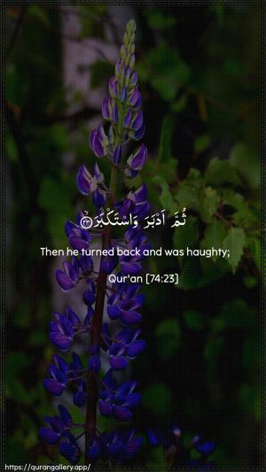 Al-Muddaththir Ayah 23 - Arabic + English wallpaper