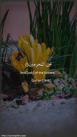Al-Muddaththir Ayah 41 - Arabic + English wallpaper