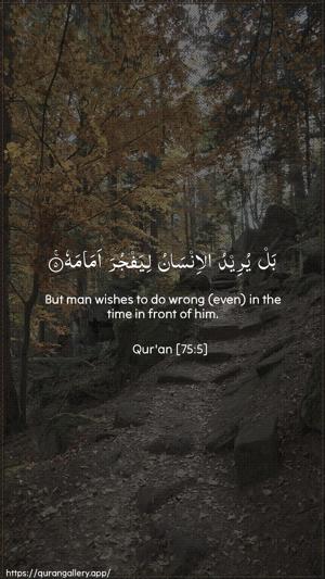 Al-Qiyaama Ayah 5 - Arabic + English wallpaper