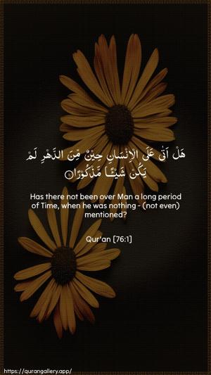 Al-Insaan Ayah 1 - Arabic + English wallpaper