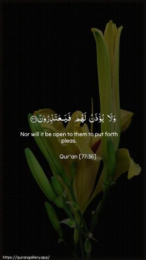 Al-Mursalaat Ayah 36 - Arabic + English wallpaper