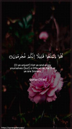 Al-Mursalaat Ayah 46 - Arabic + English wallpaper