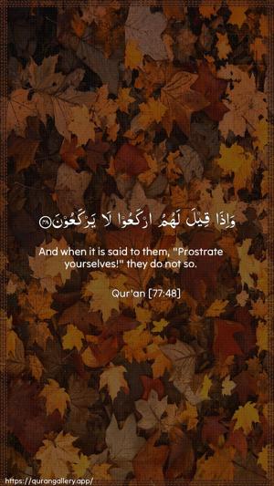 Al-Mursalaat Ayah 48 - Arabic + English wallpaper