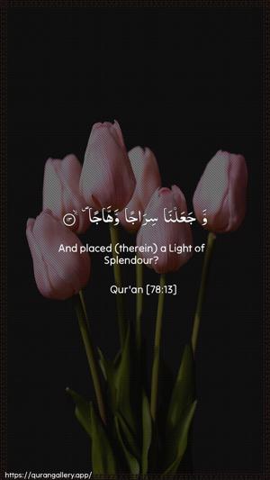 An-Naba Ayah 13 - Arabic + English wallpaper