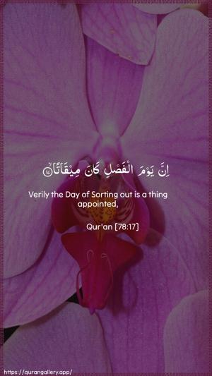 An-Naba Ayah 17 - Arabic + English wallpaper