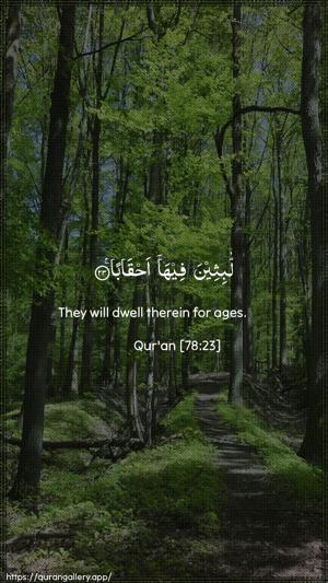 An-Naba Ayah 23 - Arabic + English wallpaper