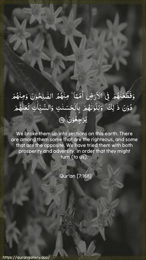 Al-A"raaf Ayah 168 - Arabic + English wallpaper
