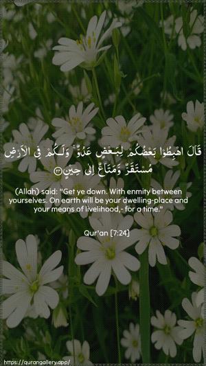 Al-A"raaf Ayah 24 - Arabic + English wallpaper