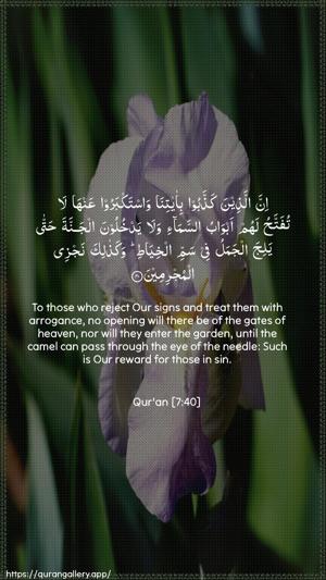 Al-A"raaf Ayah 40 - Arabic + English wallpaper