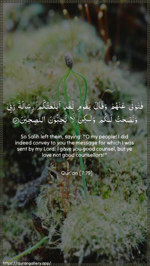 Al-A"raaf Ayah 79 - Arabic + English wallpaper