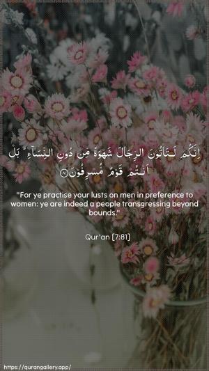Al-A"raaf Ayah 81 - Arabic + English wallpaper