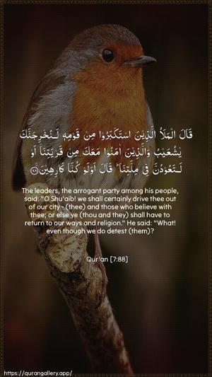 Al-A"raaf Ayah 88 - Arabic + English wallpaper