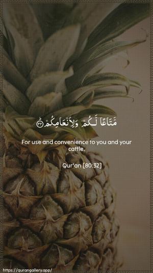Abasa Ayah 32 - Arabic + English wallpaper