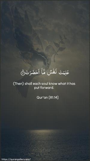 At-Takwir Ayah 14 - Arabic + English wallpaper