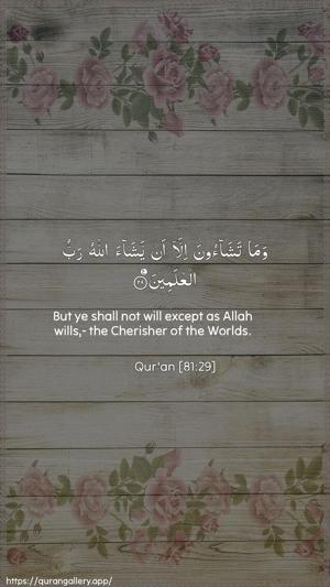 At-Takwir Ayah 29 - Arabic + English wallpaper