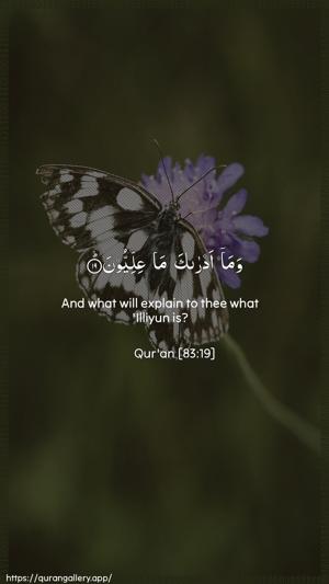 Al-Mutaffifin Ayah 19 - Arabic + English wallpaper