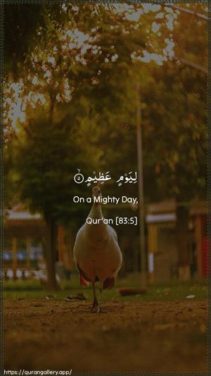 Al-Mutaffifin Ayah 5 - Arabic + English wallpaper