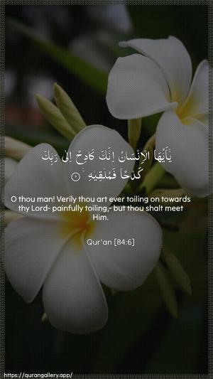 Al-Inshiqaaq Ayah 6 - Arabic + English wallpaper