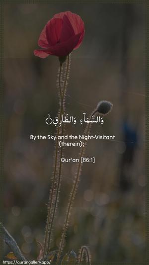 At-Taariq Ayah 1 - Arabic + English wallpaper