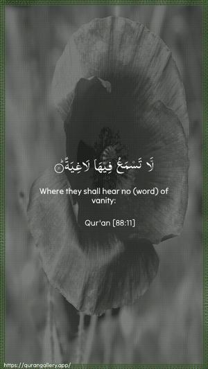 Al-Ghaashiya Ayah 11 - Arabic + English wallpaper