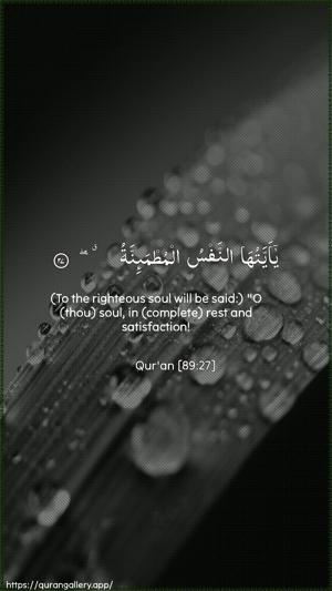 Al-Fajr Ayah 27 - Arabic + English wallpaper