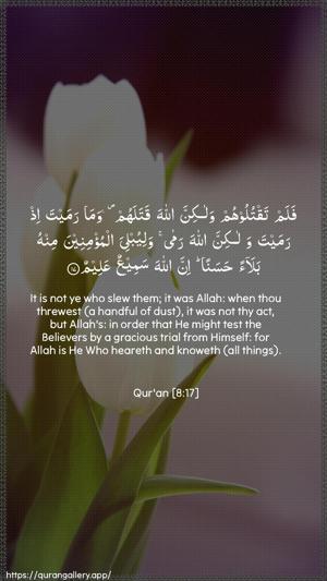 Al-Anfaal Ayah 17 - Arabic + English wallpaper