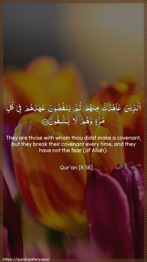 Al-Anfaal Ayah 56 - Arabic + English wallpaper