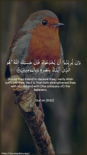 Al-Anfaal Ayah 62 - Arabic + English wallpaper
