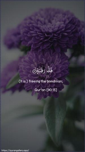Al-Balad Ayah 13 - Arabic + English wallpaper